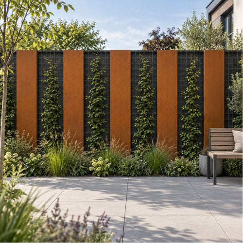 Cortenstaal scherm 180 x 40 cm (2 mm dik)