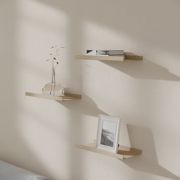 Zwevende wandplank beige