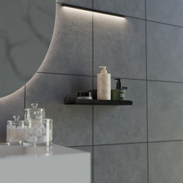 Organische badkamerplank II Contra in zwart