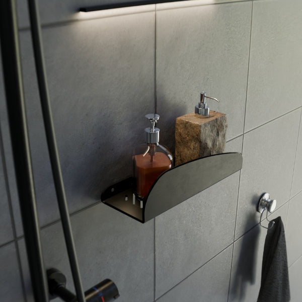 Organische badkamerplank II in zwart