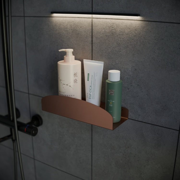 Organische badkamerplank in bronskleur