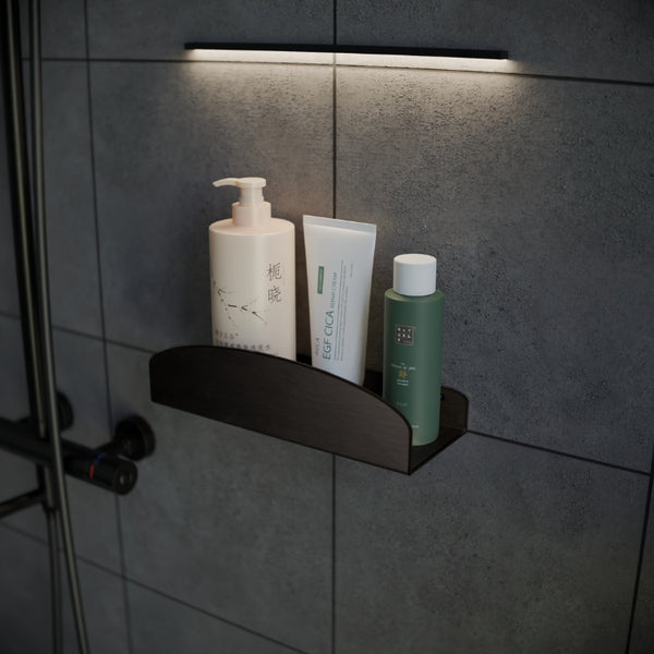 Organische badkamerplank in zwart