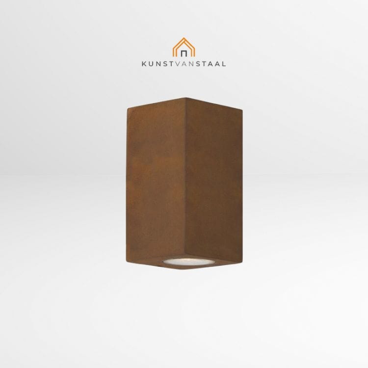 Buitenlamp cortenstaal up & downlight – Kunst van Staal