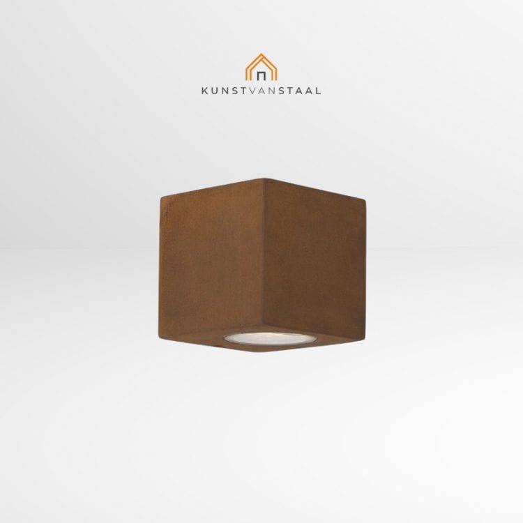 Buitenlamp vierkant cortenstaal - 1