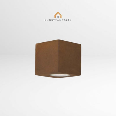 Buitenlamp vierkant cortenstaal - 1