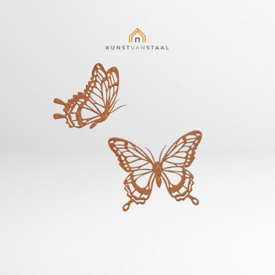 Cortenstaal Vlinders "Larissa" (set 2 stuks) - 1