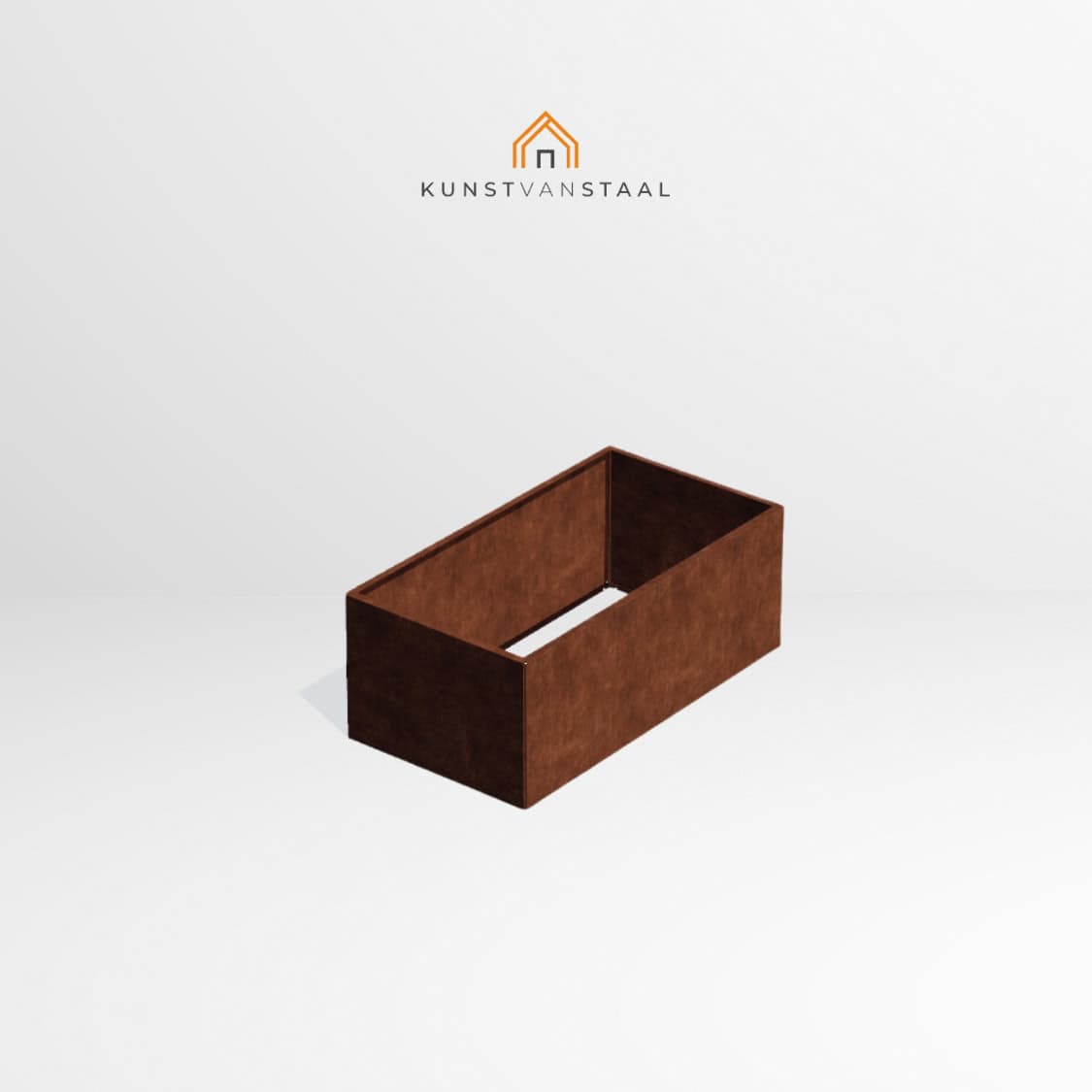 Cortenstaal plantenbak 130 x 70 x H 50 cm - 1