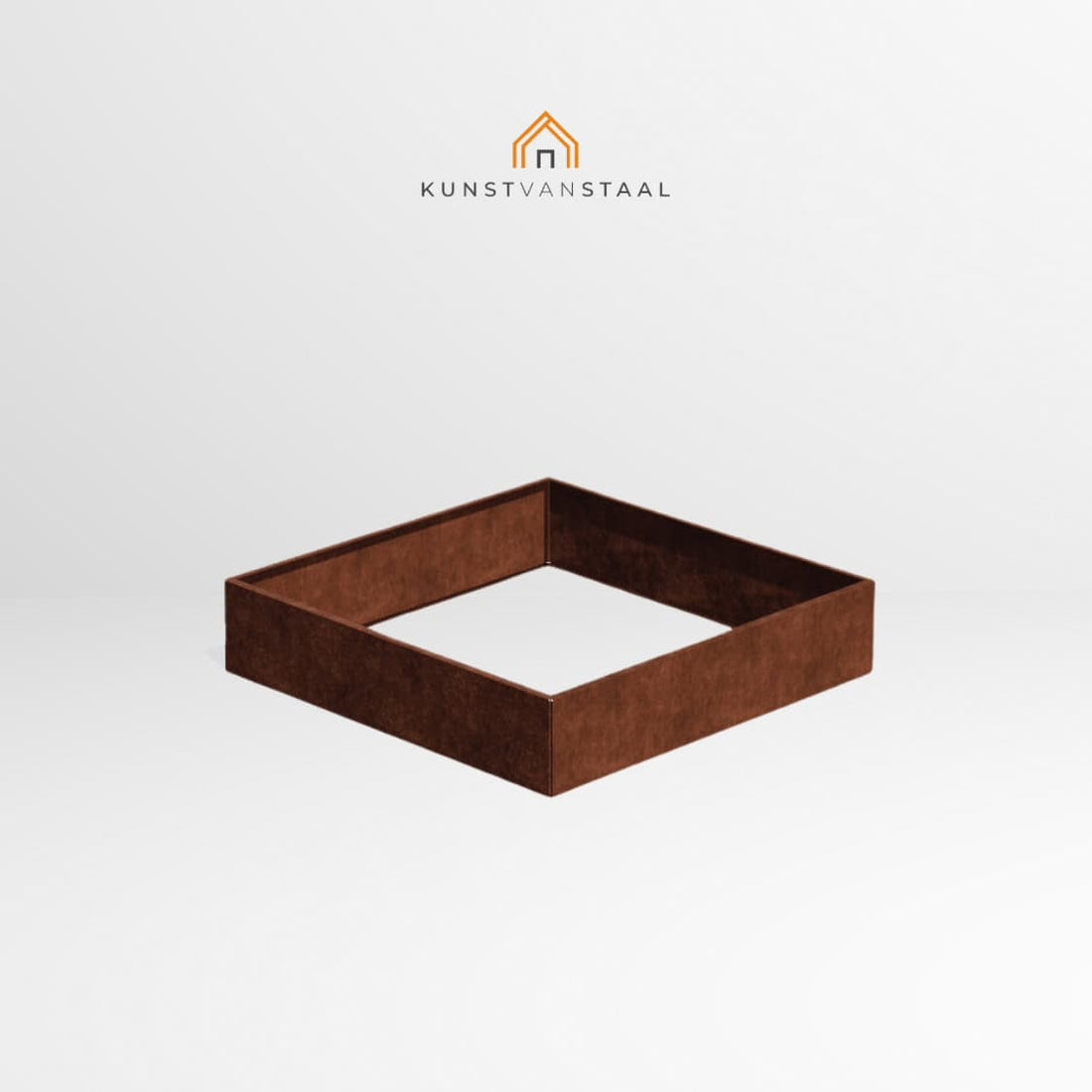 Cortenstaal plantenbak 140 x 140 x H 30 cm - 1
