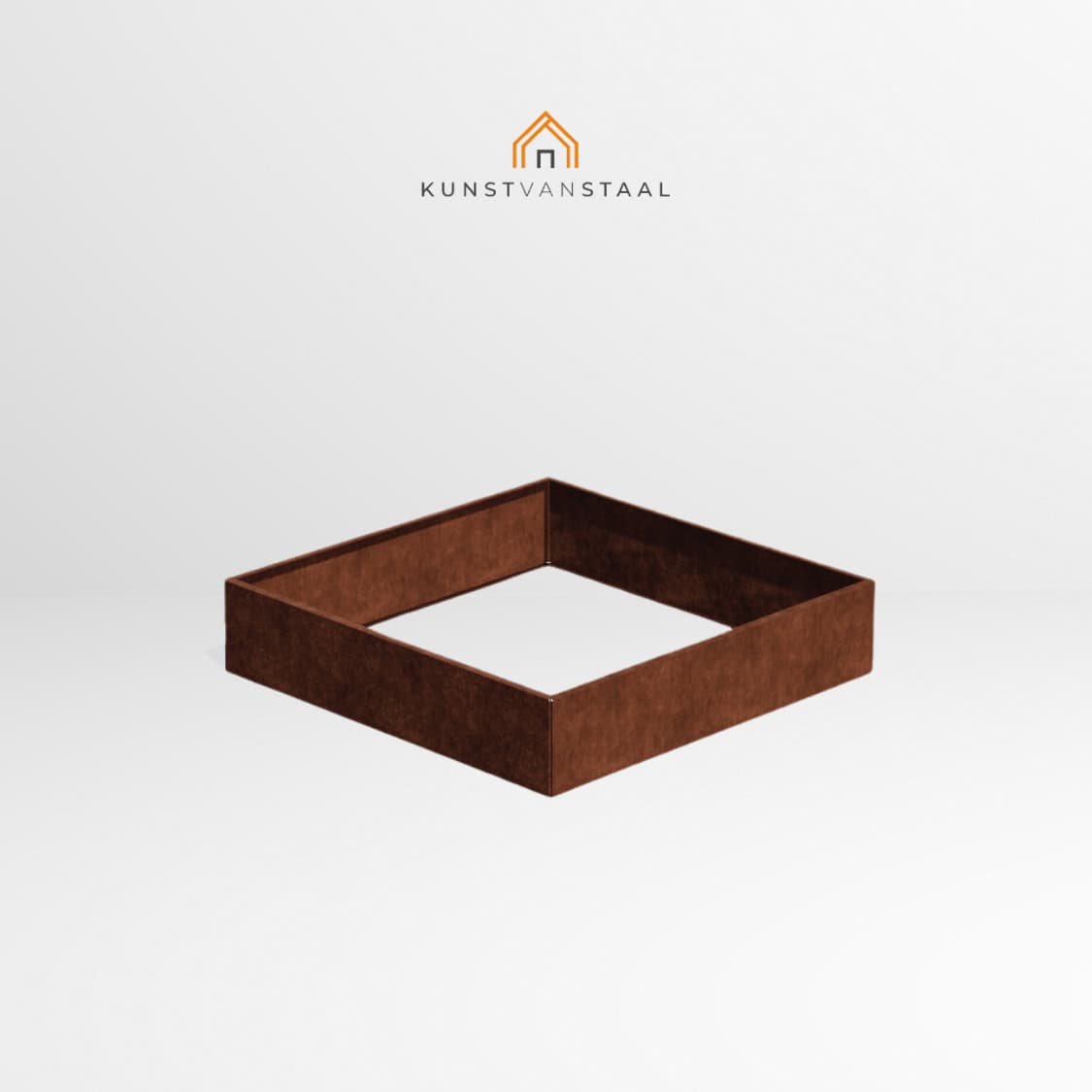 Cortenstaal plantenbak 140 x 140 x H 30 cm - 1