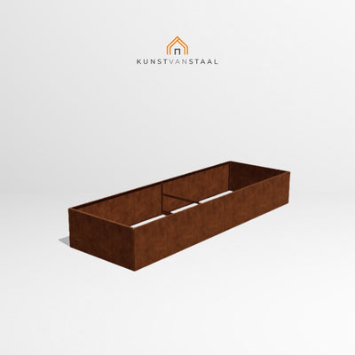 Cortenstaal plantenbak 300 x 100 x H 45 cm - 1