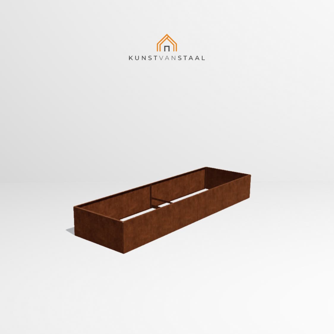 Cortenstaal plantenbak 300 x 90 x H 40 cm - 1