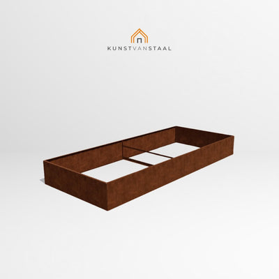 Cortenstaal plantenbak 350 x 150 x H 40 cm - 1