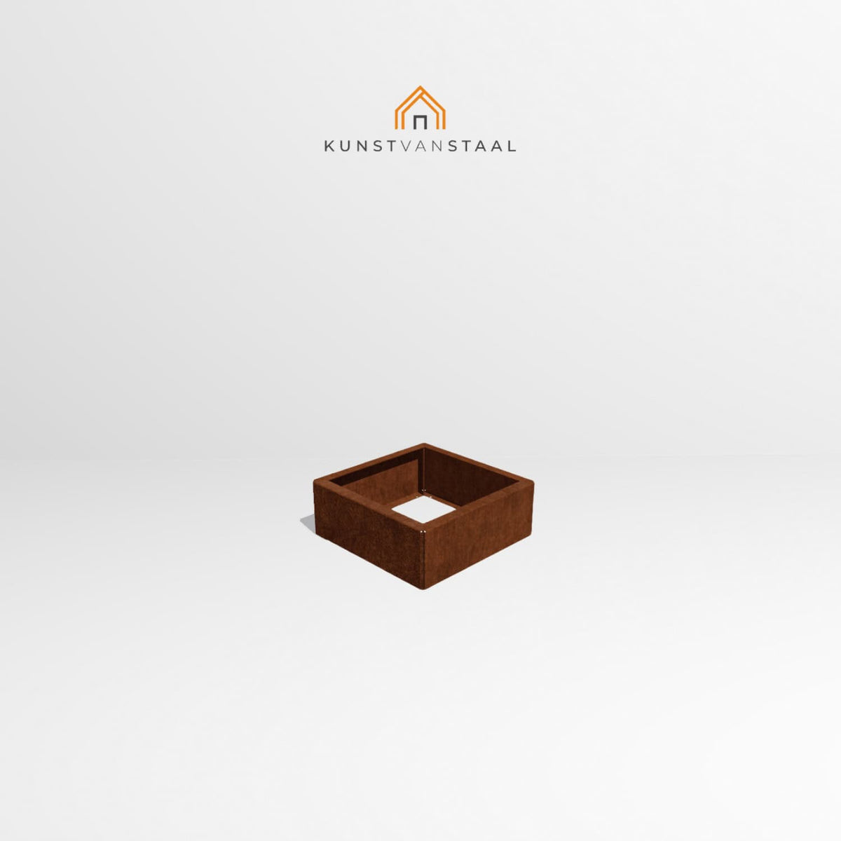 Cortenstaal plantenbak 40 x 40 x H 15 cm - 1
