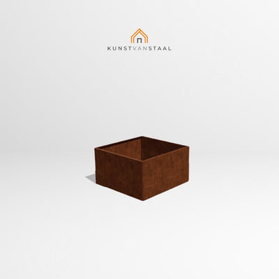 Cortenstaal plantenbak 99 x 99 x H 55 cm - 1