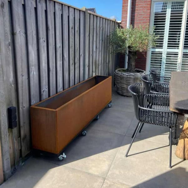 Cortenstaal plantenbak 80 x 80 x H 40 cm - 2