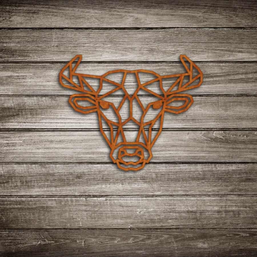 Cortenstaal muurdecoratie "Geometrische Stier" - 2