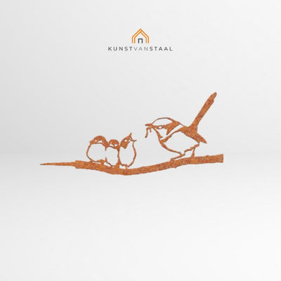 Cortenstaal vogel "Winterkoninkjes" - 1