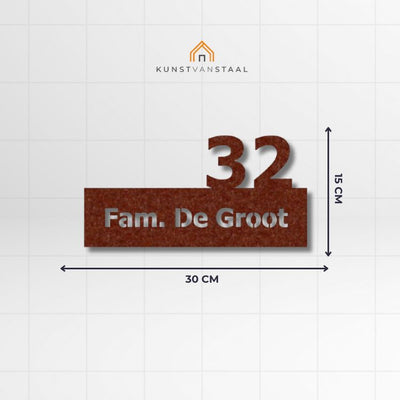 Cortenstaal naambord Skyline - 2