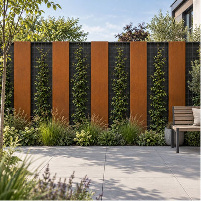 Cortenstaal scherm 180 x 40 cm (2 mm dik) - 1