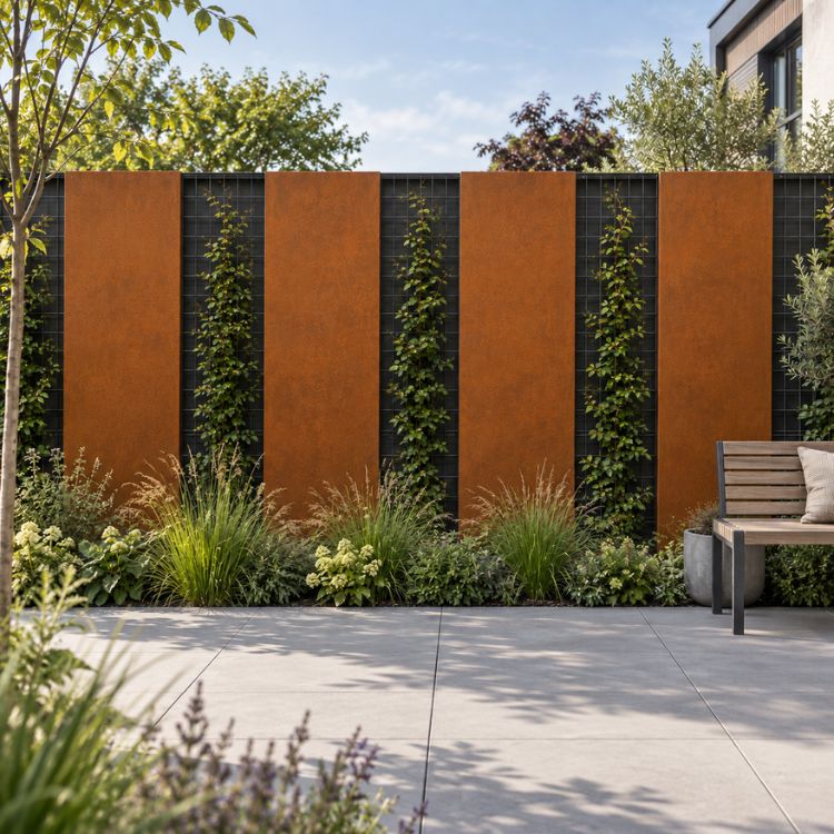 Cortenstaal scherm 180 x 60 cm (2 mm dik) - 1