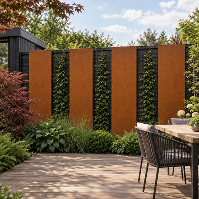 Cortenstaal scherm 200 x 60 cm (2 mm dik) - 1