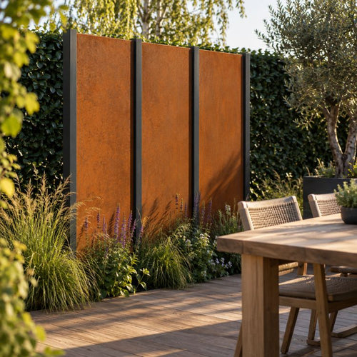 Cortenstaal schutting paneel 180 x 40 x 5 cm