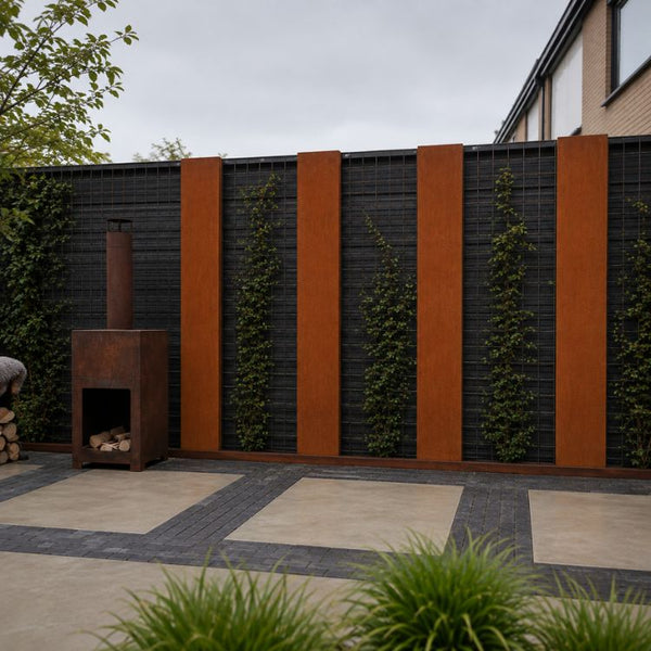 Cortenstaal schutting paneel 220 x 40 x 5 cm