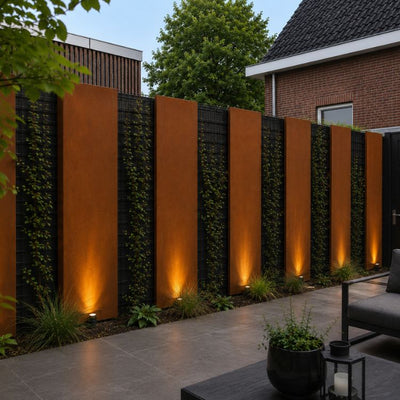 Cortenstaal schutting paneel 220 x 60 x 5 cm - 1
