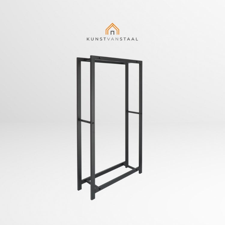 Houtopslag zwart 75,5 x 148 x 23,5 cm - 1