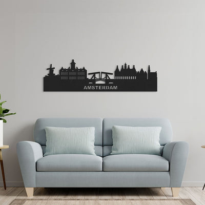 Metalen wanddecoratie "Skyline Amsterdam" - 2