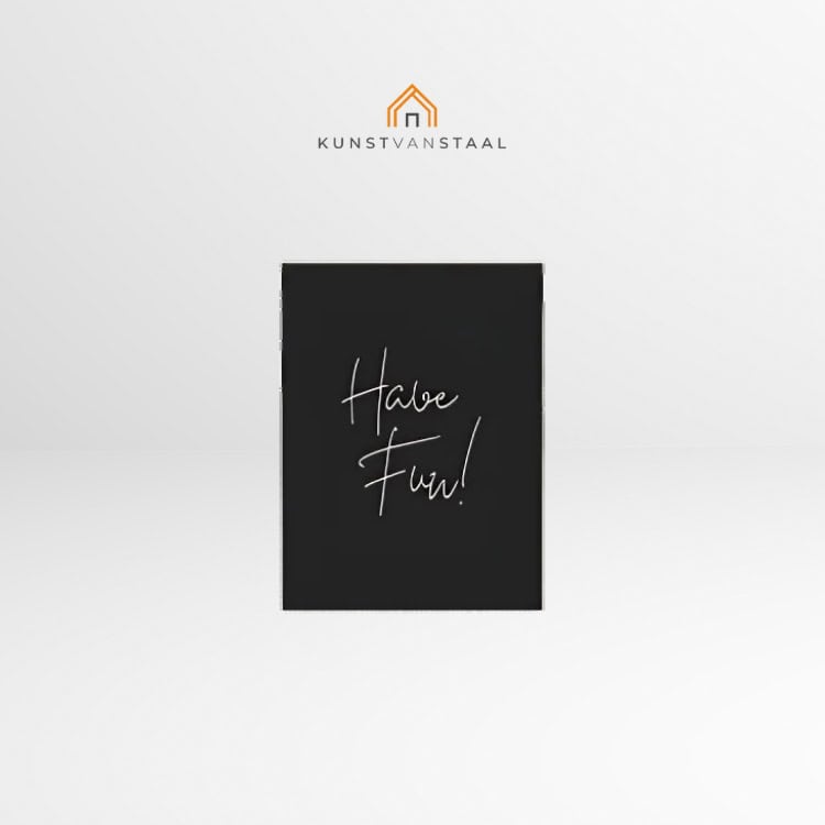 Metalen Line Art 'Have Fun' Wanddecoratie - 1