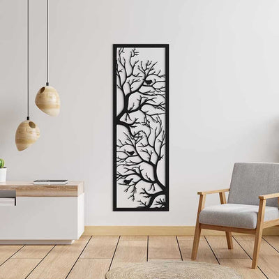 Metalen wanddecoratie "Boom met vogeltjes" - 2