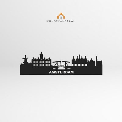 Metalen wanddecoratie "Skyline Amsterdam" - 1