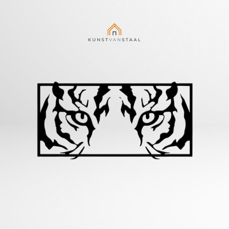 Metalen wanddecoratie "Tijger" - 1