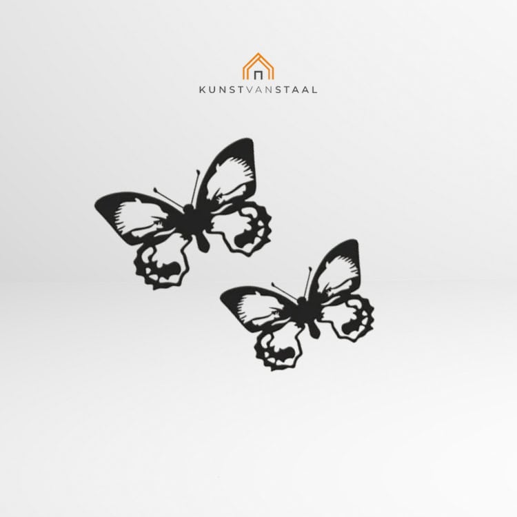 Metalen Vlinder 'Charlotte' (set 2 stuks) - 1