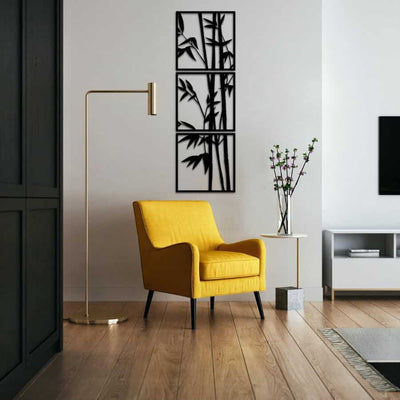 Metalen wanddecoratie "Bamboe" (drieluik) - 2