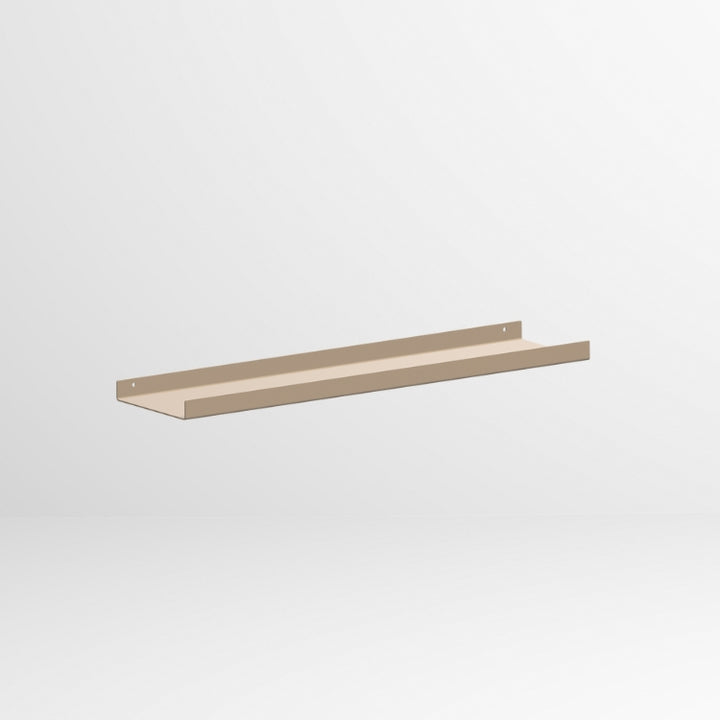 Grijsbeige metalen wandplank 60×15 cm