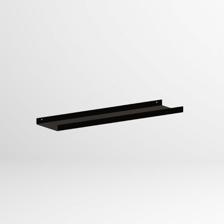 Zwarte metalen wandplank 60×15 cm voor stijlvolle wandpresentatie