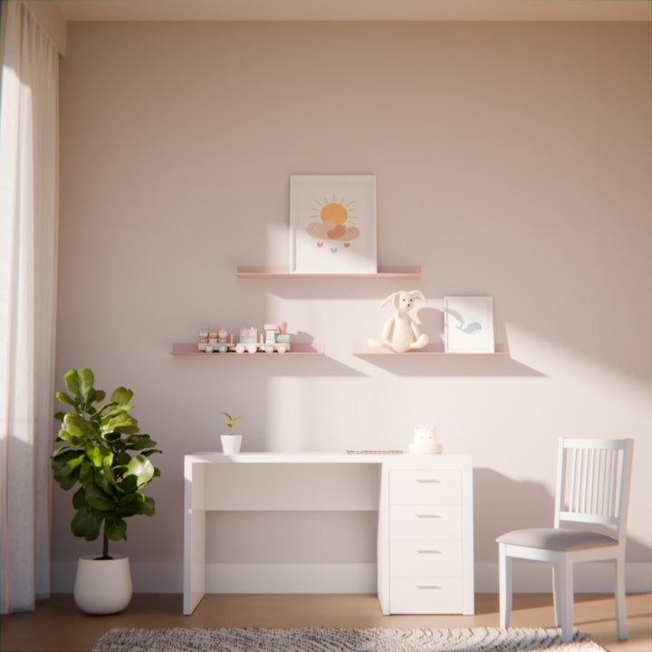 Metalen wandplanken kinderkamer roze