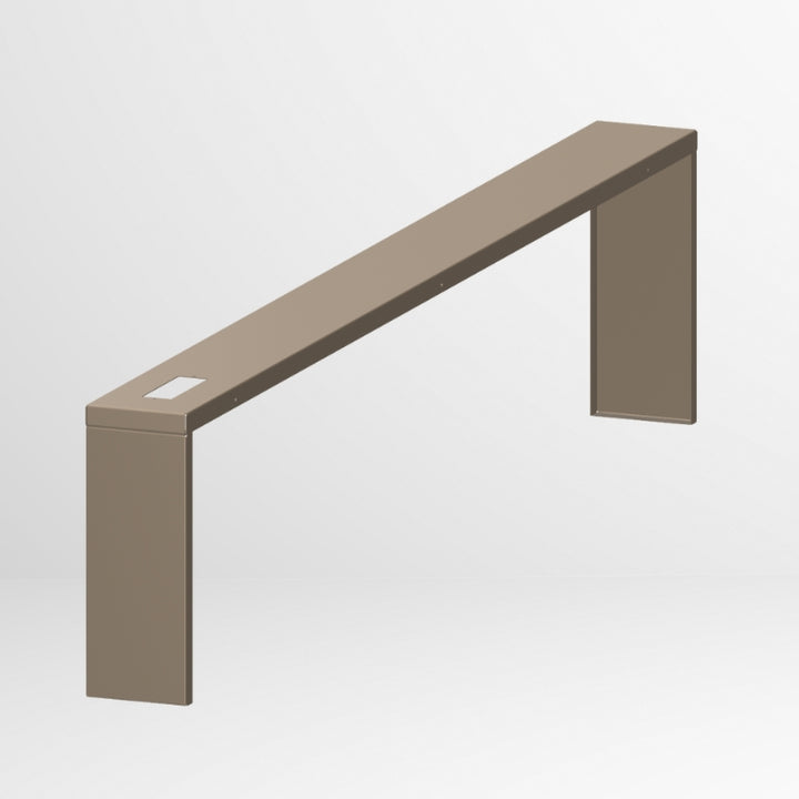 Grijsbeige metalen bijzettafel op maat, subtiel en modern voor diverse woonstijlen