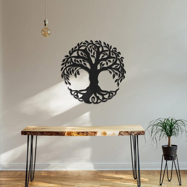 Metalen levensboom, elegante en gedetailleerde metalen boom voor interieur of tuin.