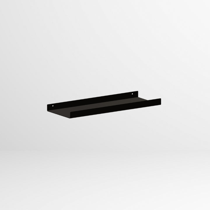 Zwarte metalen wandplank 40×15 cm met strak minimalistisch design