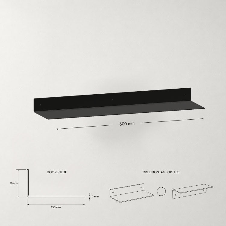 Metalen wandplank "Axis" - 20