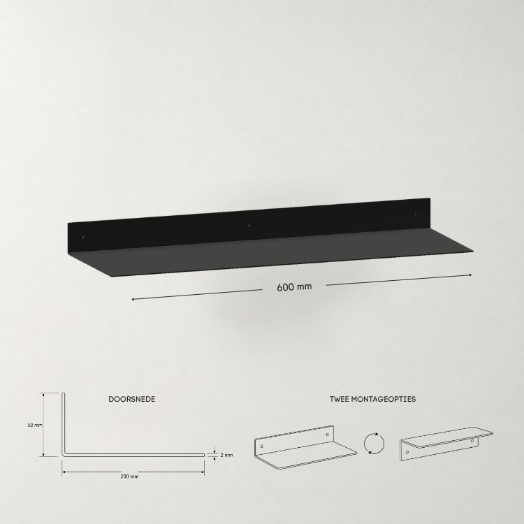 Wandplank 20 cm diep - 12