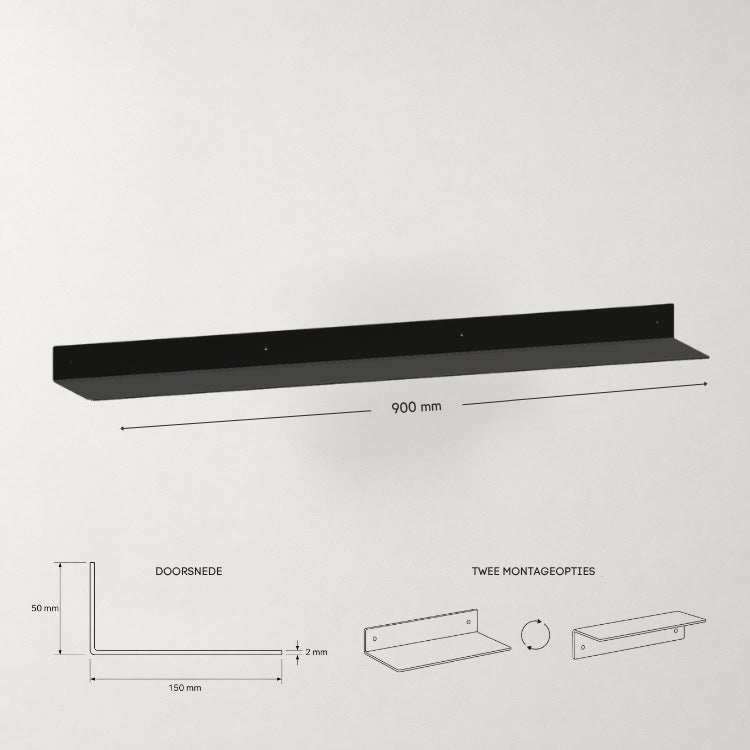 Metalen wandplank "Axis" - 10