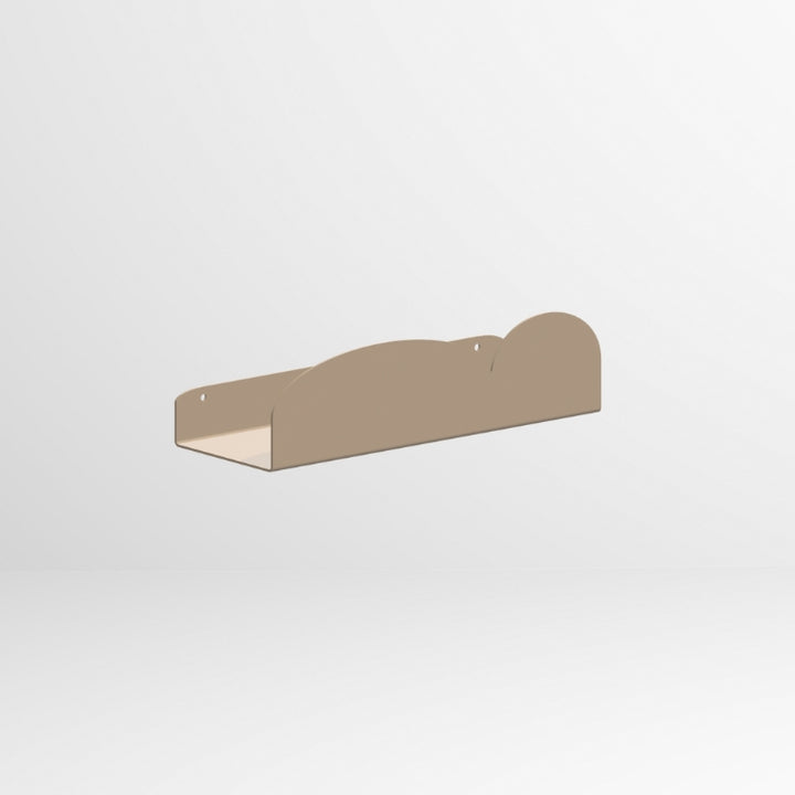 Organische wandplank Drift 30×11 cm in grijsbeige