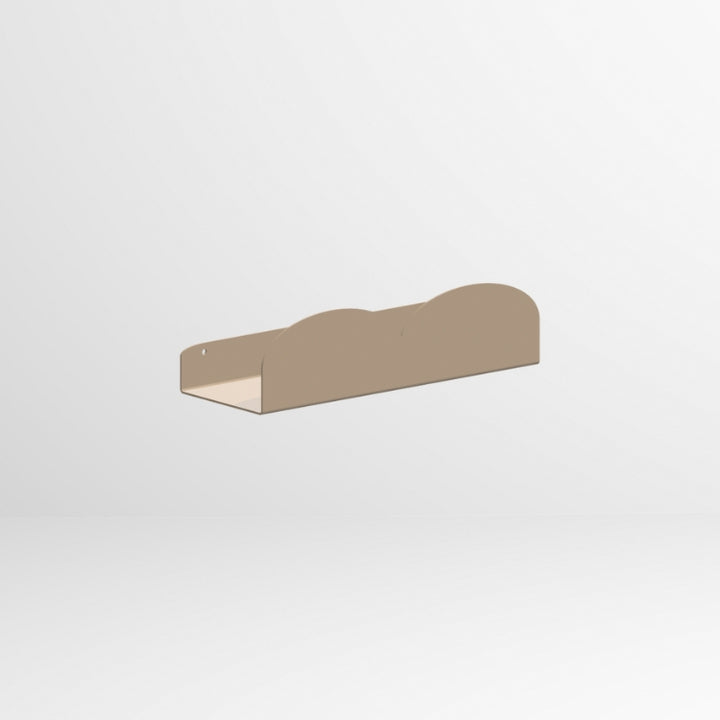 Organische wandplank Twin 30×11 cm in grijsbeige