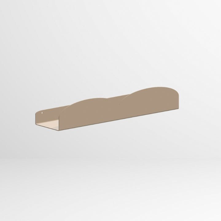 Organische wandplank Twin 45×11 cm in grijsbeige