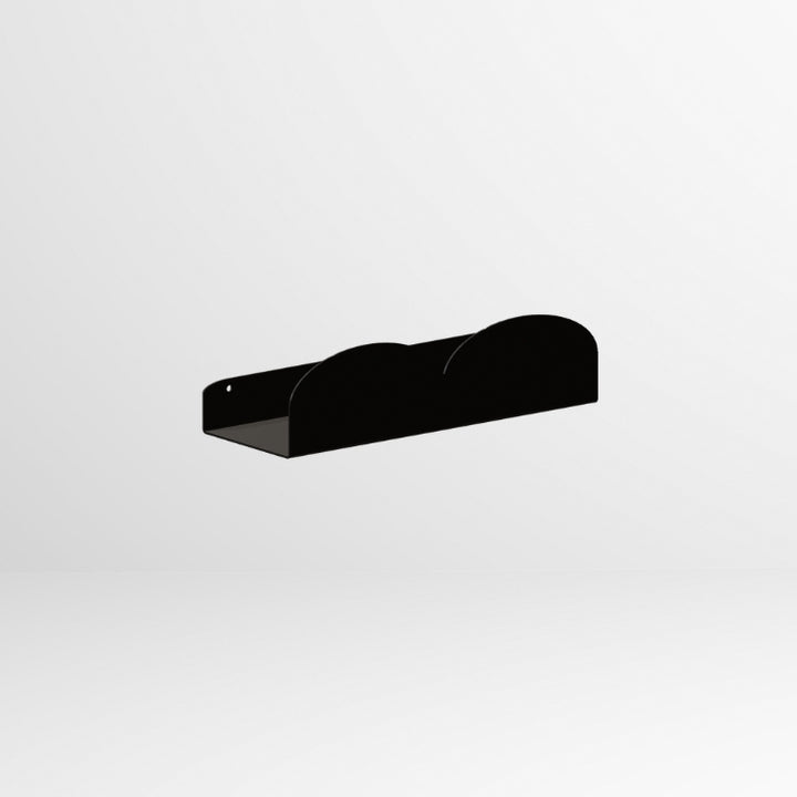 Zwarte organisch gevormde wandplank Twin 30×11 cm