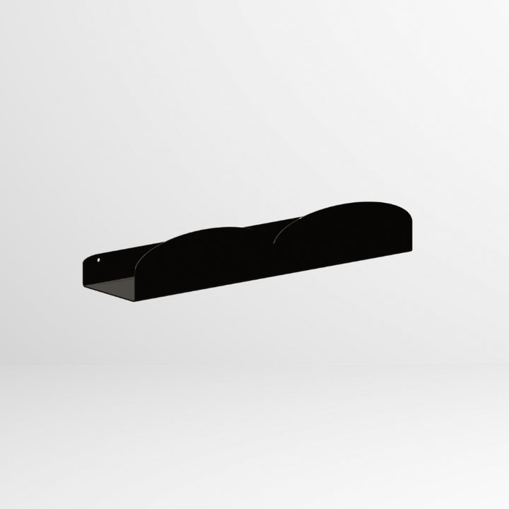 Zwarte organisch gevormde wandplank Twin 45×11 cm